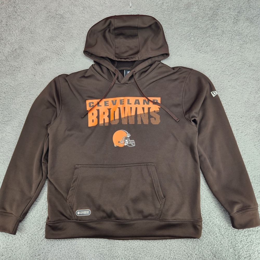 Cleveland Browns New Era Team Apparel Combine Authentic Hoodie Mens XL Brown